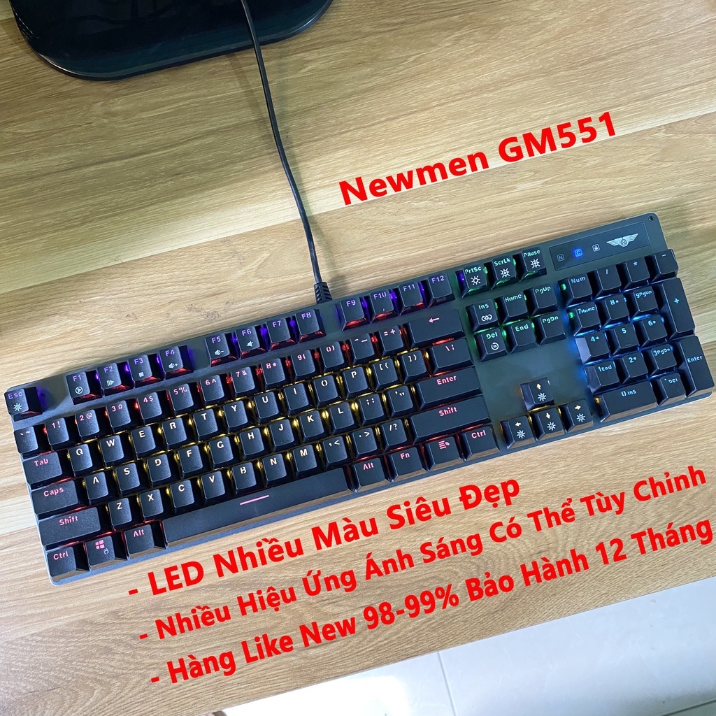 Bàn Phím Cơ Gaming Newmen GM550 Yellow LED- Like New Bảo Hành 12 Tháng