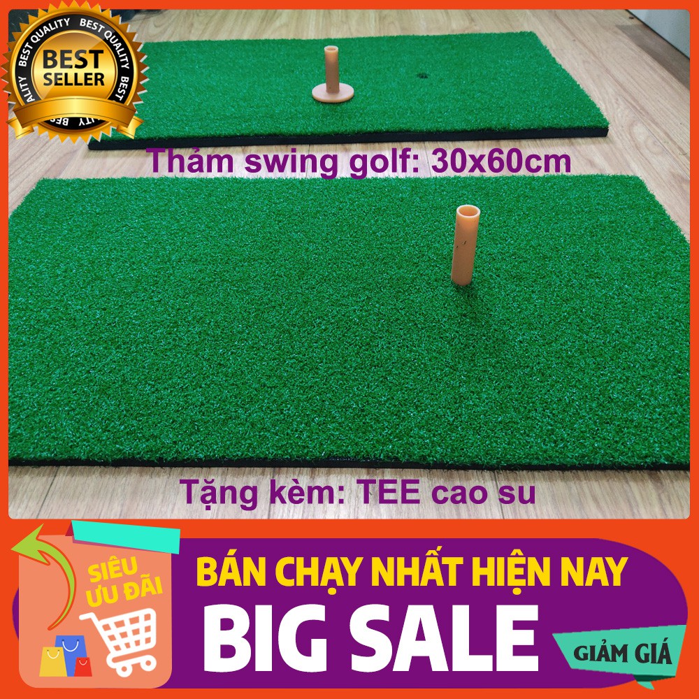 Thảm tập golf swing 30x60cm chính hãng PGM loại cao cấp, tặng tee cao su