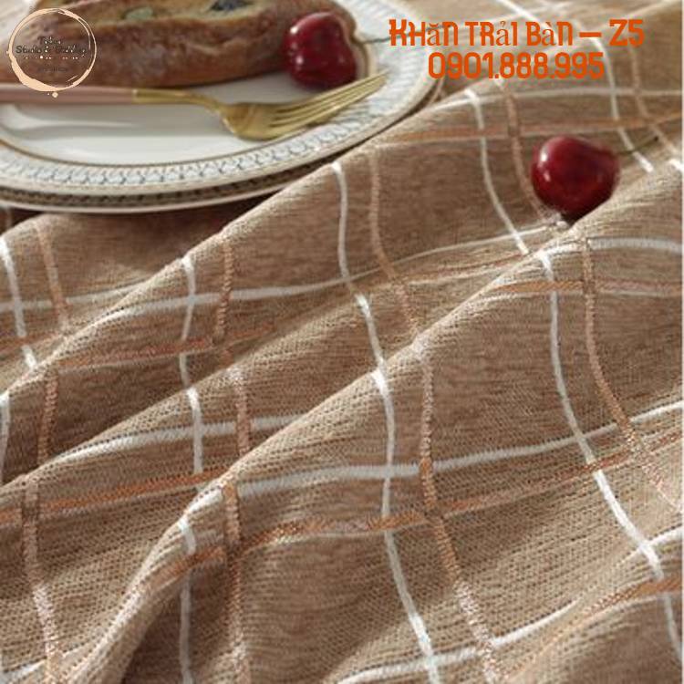 (1)TH Khăn trải bàn Cao Cấp bàn tròn chất liệu 100% Cotton Phong cách Bắc Âu