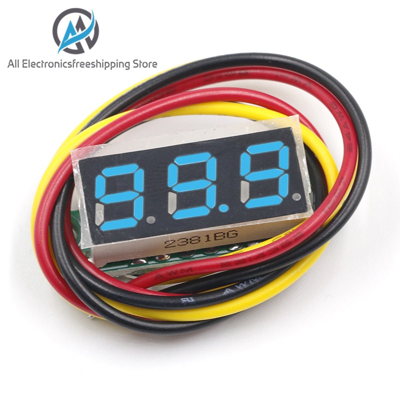 Vôn kế 3 dây màn hình LED 0.28 Inch Dc 0-100v cao cấp tiện dụng | BigBuy360 - bigbuy360.vn