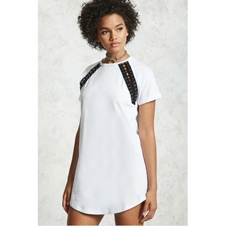 Đầm thun nữ VNXK F21 form suông, màu trắng, chuẩn xuất dư DXK001 | Shopee