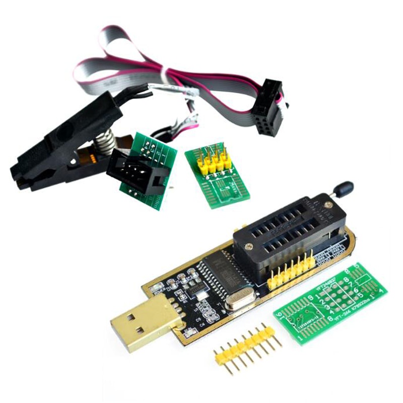 Mô Đun Lập Trình Ch341A 24 25 Series Eeprom Flash Bios Usb + Đầu Thử Soic8 Sop8 Cho Eeprom 93cxx / 25cxx / 24cxx