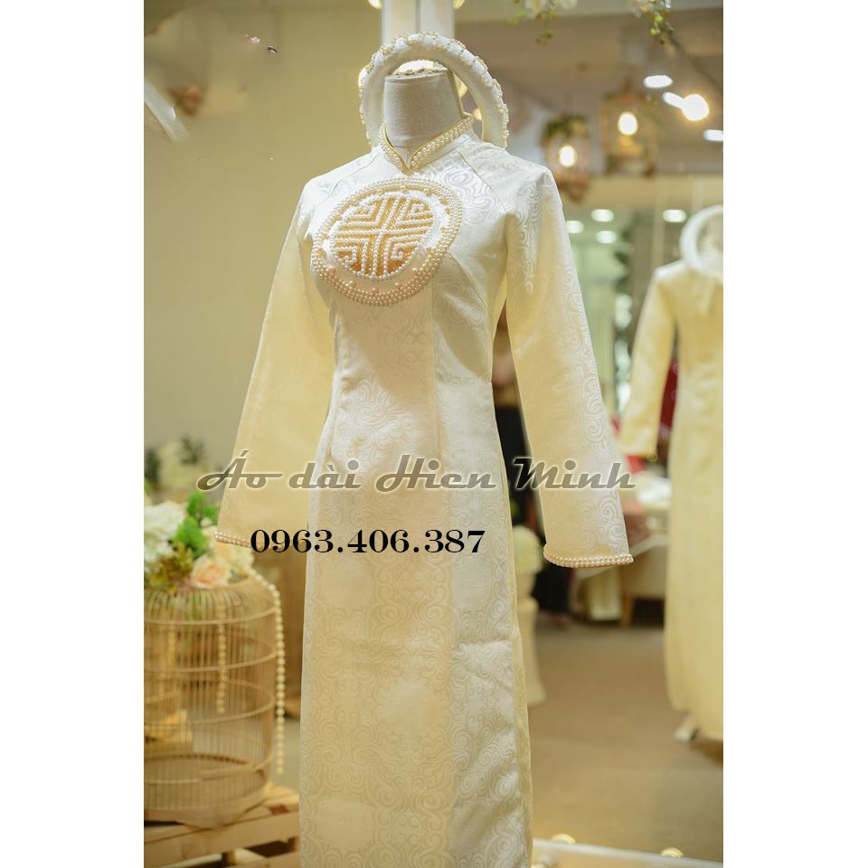Áo dài cưới cặp đôi - kết trai song hỷ - Gấm cao cấp