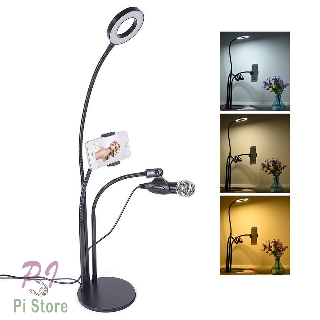 [Bán Lỗ Xả Kho] Đèn led LIVE STREAM để bàn 3 trong 1 ĐA NĂNG bộ dụng cụ hỗ trợ LIVE STREAM chuyên nghiệp | BigBuy360 - bigbuy360.vn