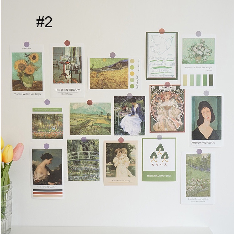 Bộ 30 Tấm Giấy Dán Tường Trang Trí Kiểu Retro Bắc Âu Dễ Thương