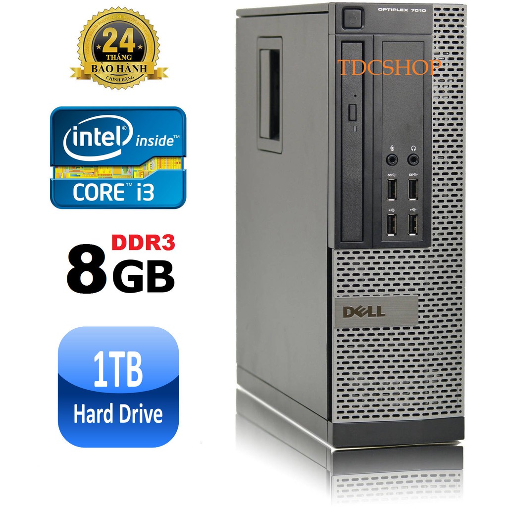 Máy tính để bàn Dell Optiplex 7010 intel CORE I3 3220, RAM 8GB, SSD 120GB, HDD 500GB. Bảo hành 24 tháng.