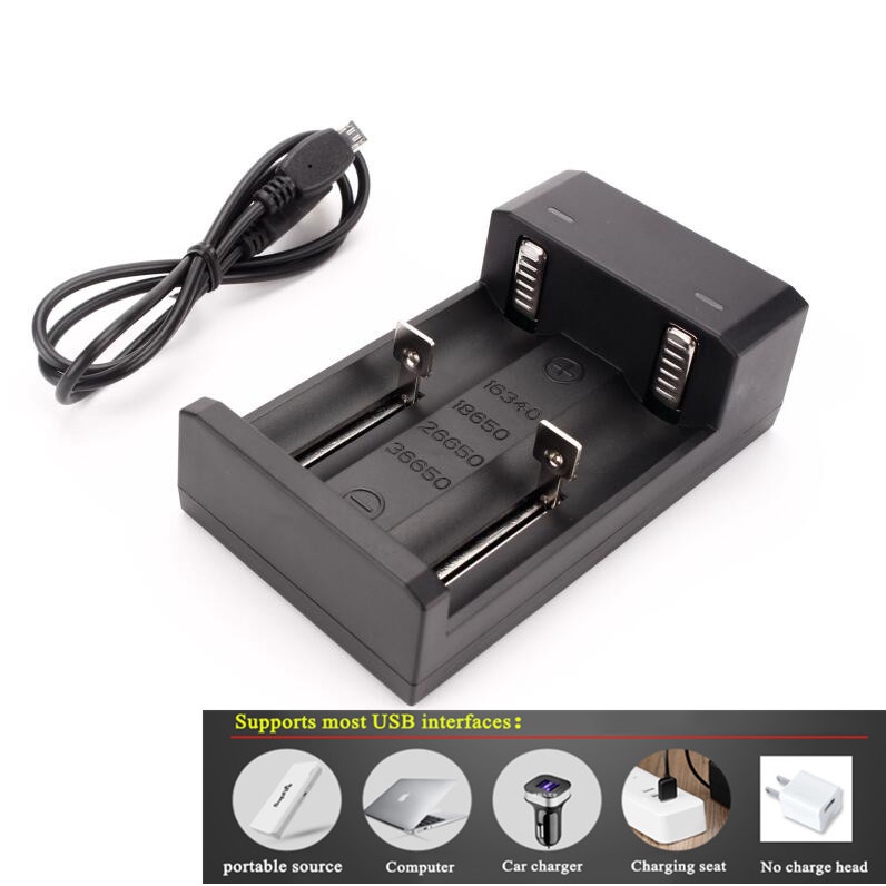 Sofirn 2 Khe Cắm Sạc Pin USB Cho 18650 16340 36650 26650 Pin Sạc Pin lithium Sạc Đa Năng Sạc