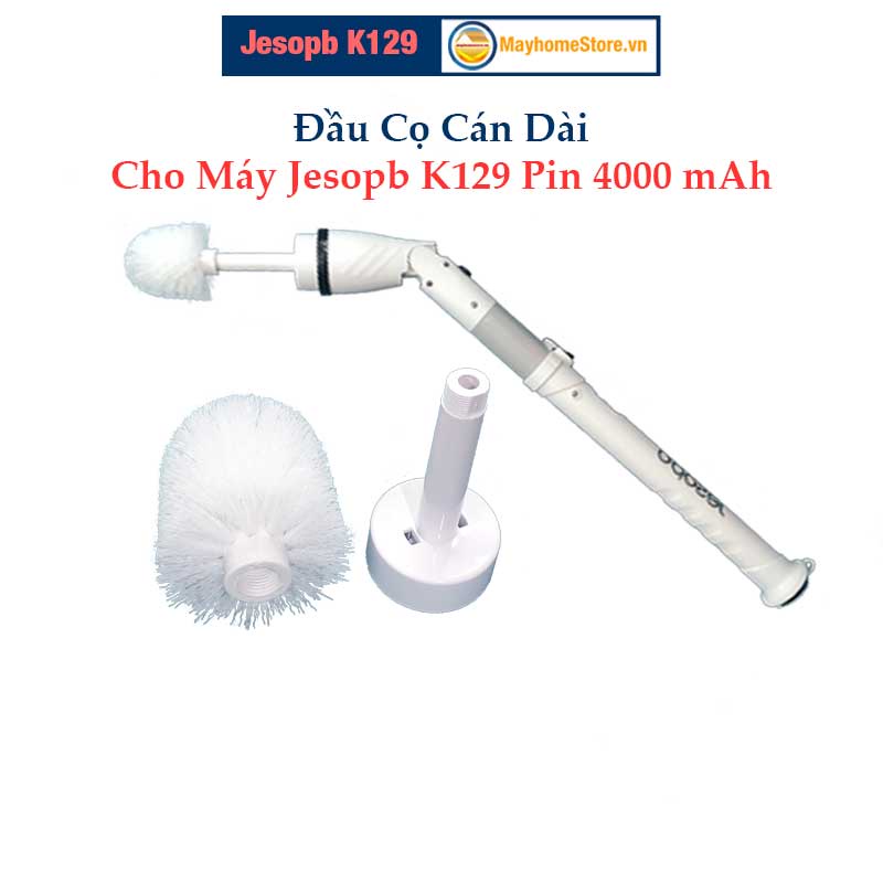 Đầu Cọ Cán Dài Cho Máy Cọ Rửa Vệ Sinh Nhà Tắm Jesopb K129 Pin 4000 mAh