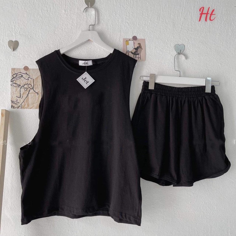 Bộ tanktop trơn 6 màu kèm bra H2