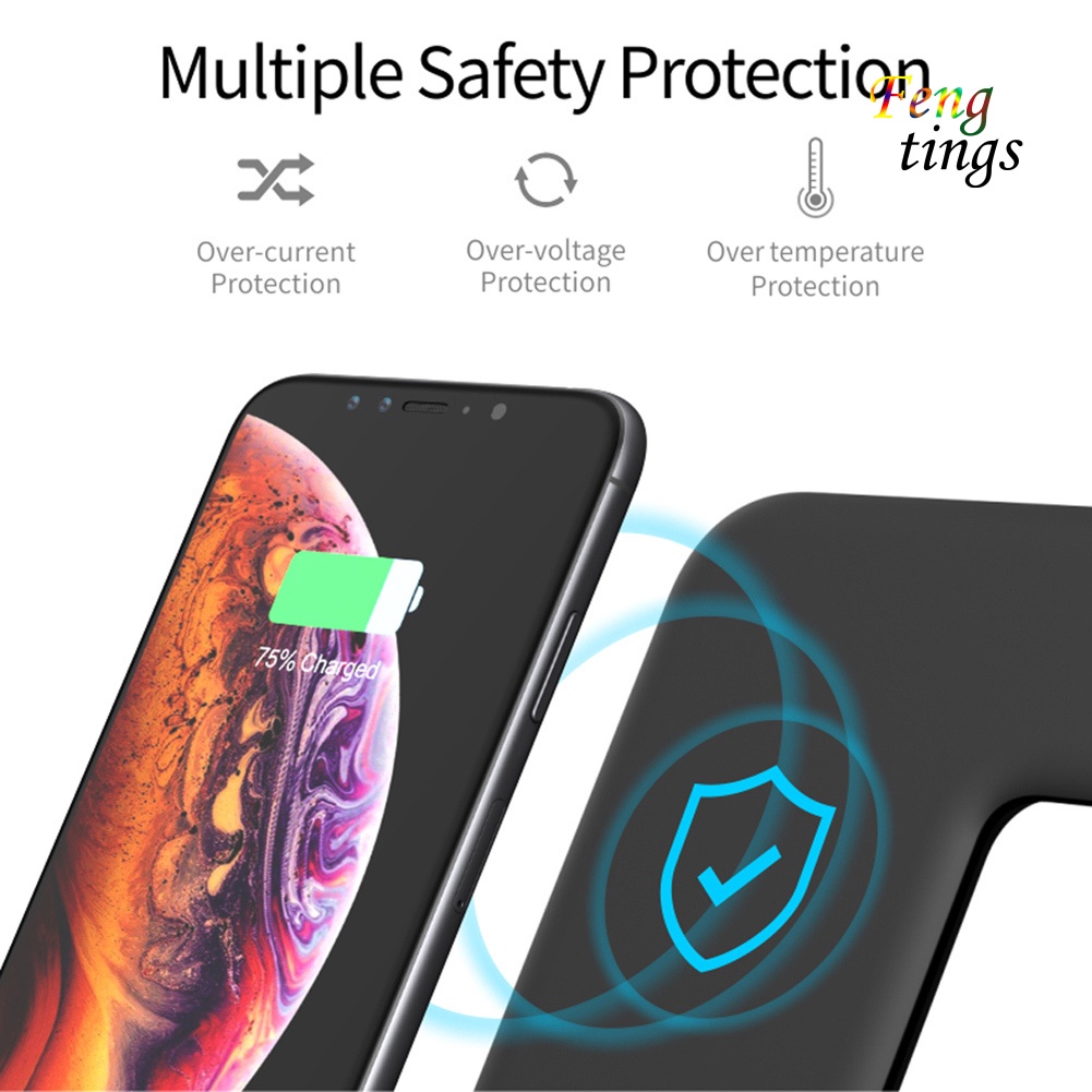Đế Sạc Không Dây 15w 3 Trong 1 Cho Apple Watch Iphone Android