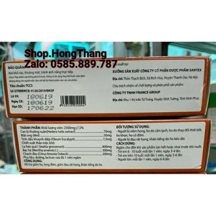 Viên Ngậm Mật ong Chanh Đào giảm ho, giảm đau rát cổ họng, bị khản tiếng hộp 24 viên