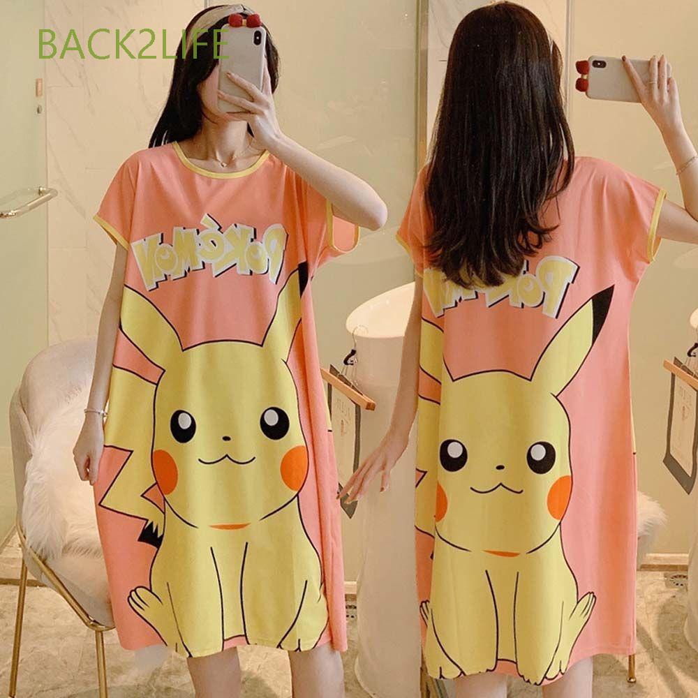 Bộ Đầm Ngủ 2 Món Dáng Rộng In Họa Tiết Hoạt Hình Doraemon / Gấu / Doraemon Dễ Thương Thời Trang Mùa Hè Cho Nữ