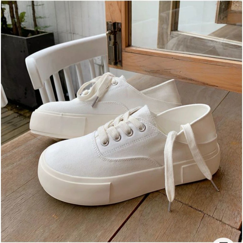 6:30PM Order Mã 005 Giày sneaker ulzzang đế cao dáng bánh mì đạp gót