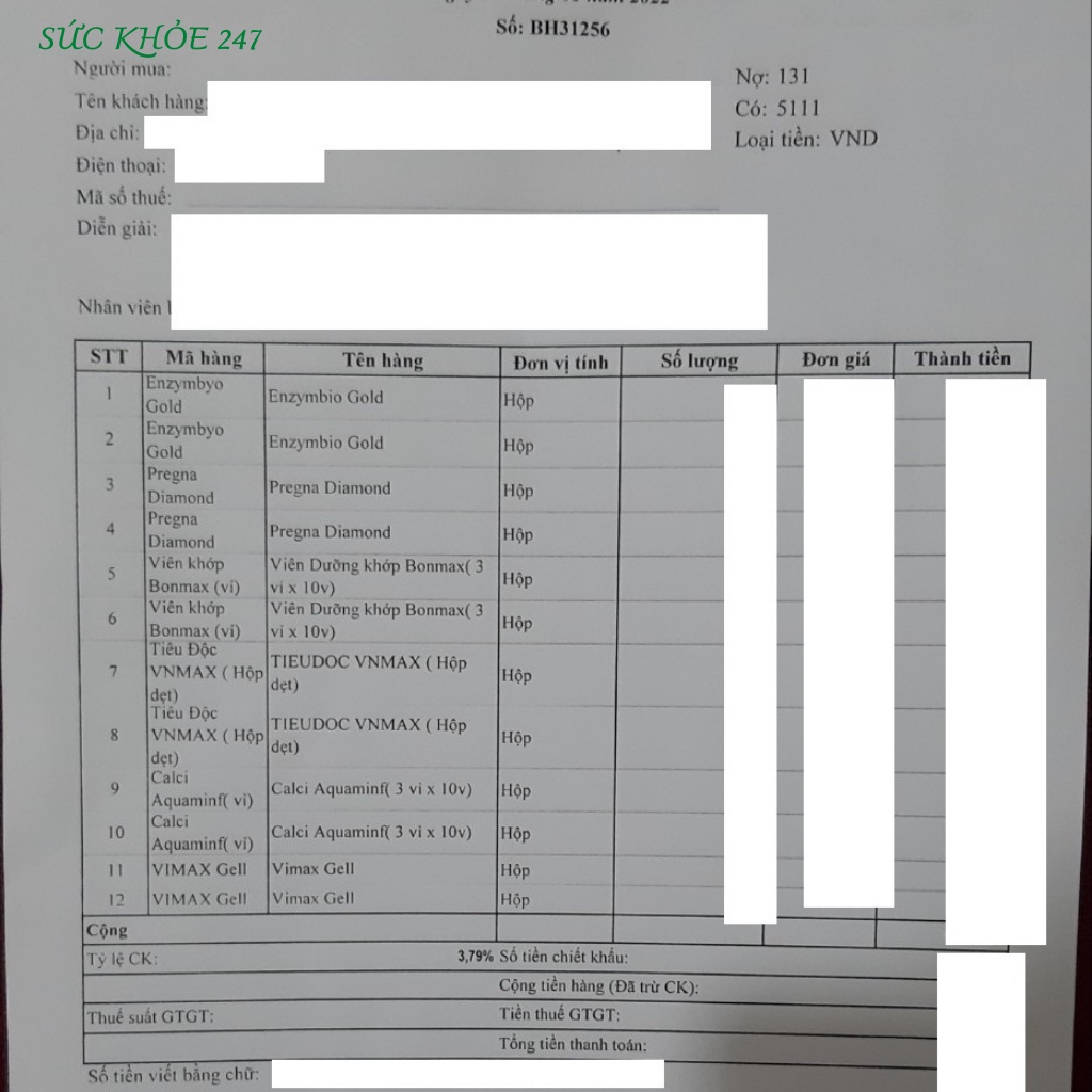 Men Tiêu Hóa ENZYMBIO GOLD - Bổ Sung Lợi Khuẩn, Kẽm, Enzyme Tiêu Hóa & Vitamin Giúp kích Thích Ăn Ngon Hộp 30 Gói