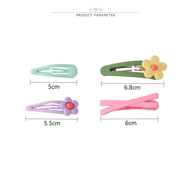 Set 7 Kẹp Tóc Hình Bông Hoa Nhiều Màu Dễ Thương Cho Bé Gái