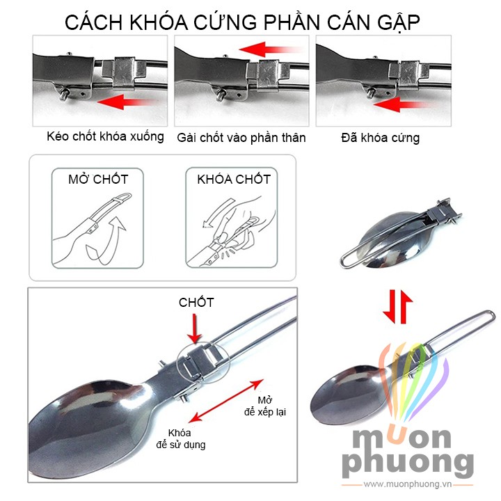 Bộ dao muỗng nĩa xếp cắm trại dã ngoại - MUÔN PHƯƠNG SHOP