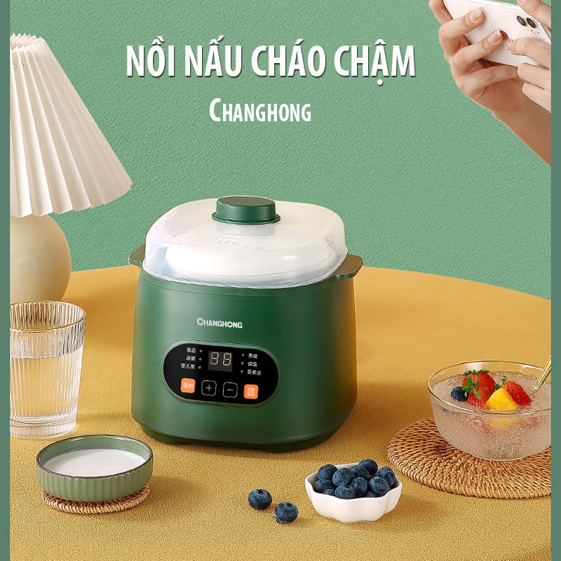 Nồi Nấu Cháo Chậm Changhong - Nồi Nấu Chậm - Nồi Hầm Cách Thủy - Nồi Ninh Cháo Cho Bé Đa Năng