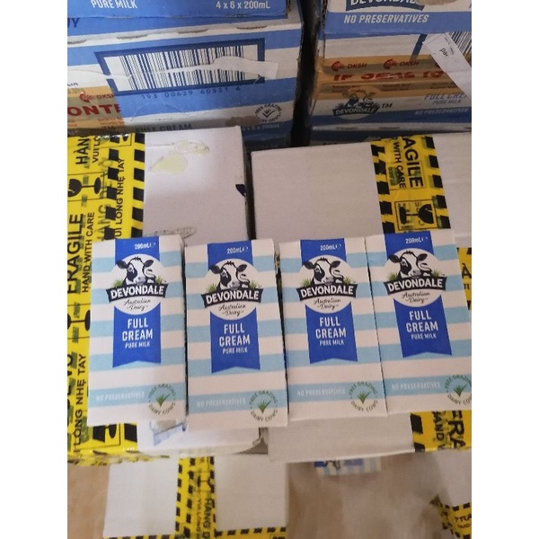 Sữa úc nguyên kem fullcreamy  devondale 200ml/ th 24h date t4.2024