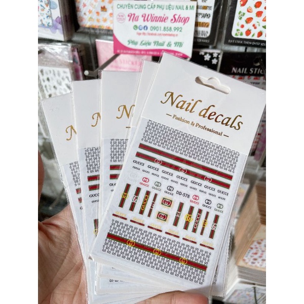 Sticker Dán Móng hình chữ thương hiệu , hoạt hình dễ thương