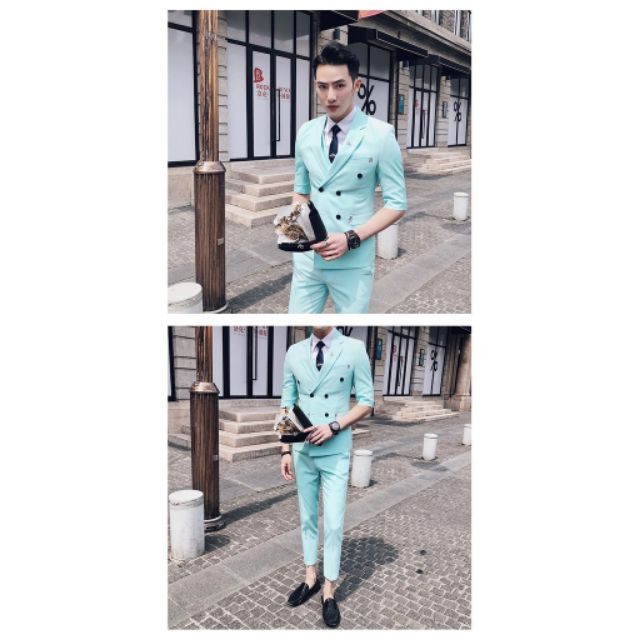 BỘ SUIT NAM A 343 T2 262 2 HÀNG KHUY  THỜI TRANG CỦA STAR SHUAI