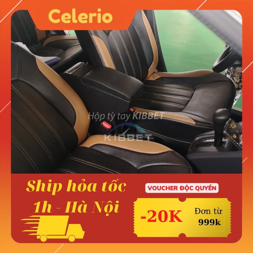 ☘️SẴN HÀNG☘️Hộp tỳ tay Celerio Kibbet – Bệ tì tay không khoan vít loại 1490 chuẩn theo xe, không cho Fadil Xpander i10