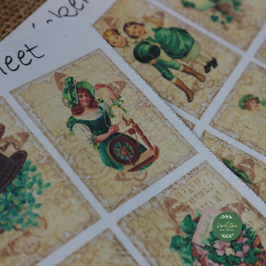 Sticker sheet patrick junk journal  - hình dán, trang trí sổ nhật kí, sổ tay | Bullet journal sticker - uni027