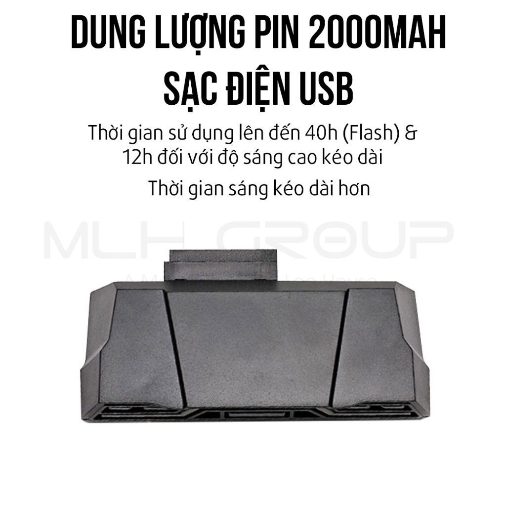 Đèn Led Đuôi Xe Đạp Chống Nước 6 Chế Độ Sáng Pin 2000 mAh Thời Gian Sáng Đến 40h Sạc Điện Usb MLH