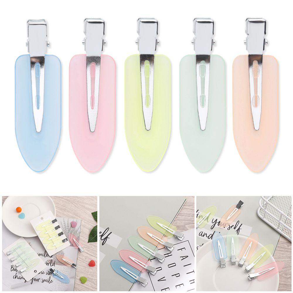Set 4 Kẹp Tóc Không Để Lại Dấu Màu Sắc Kẹo Ngọt Trong Suốt