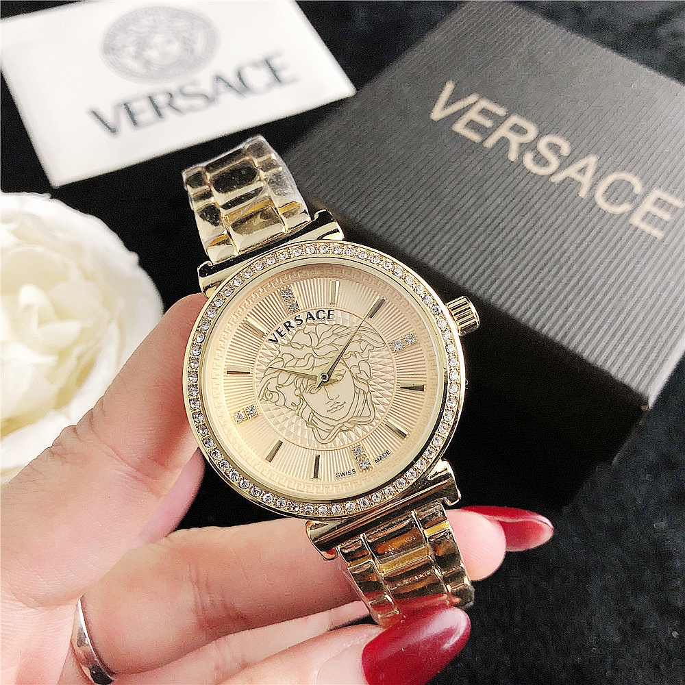 Versace Đồng Hồ Đính Đá Sang Trọng Cho Nữ
