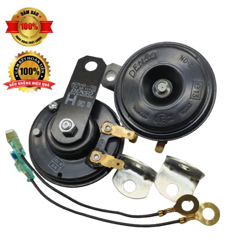 Còi DENSO Chính Hãng (Indonesia) lắp cho các loại xe ô tô- Giắc bát đầy đủ - Bảo hành 6 tháng