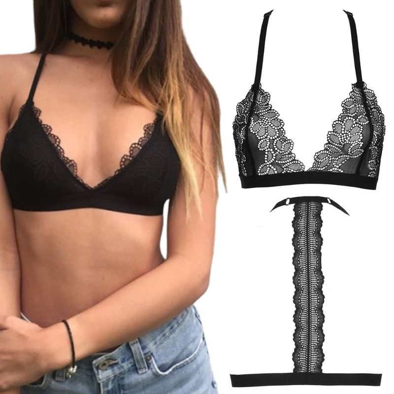 Áo Bralette Ren Hoa Cổ V Khoét Sâu Điều Chỉnh Được Thiết Kế Quyến Rũ Cho Nữ