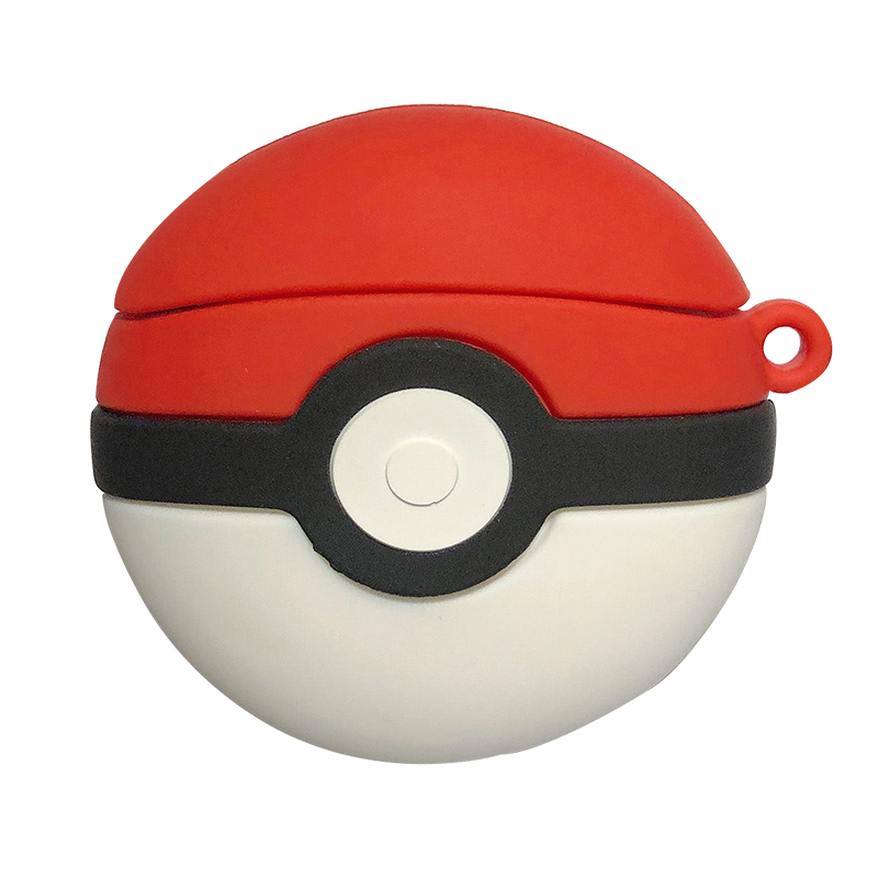 Poké ball case for baseus w04 / w04 pro tws earphone cartoon silicone cover shockproof