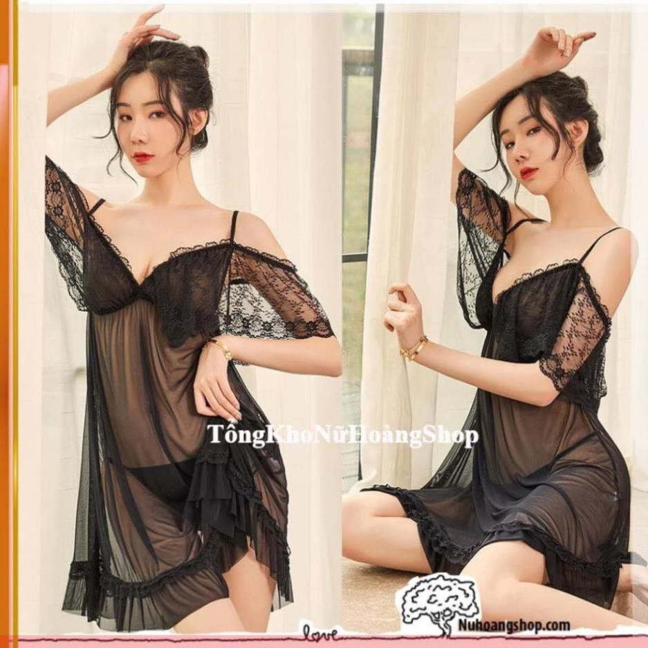 [ Chất Đẹp - Form Chuẩn]❤HOT 2021 ❤ váy ngủ thun lưới ren -đầm ngủ sexy cao cấp B1040 | BigBuy360 - bigbuy360.vn