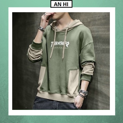 Áo hoodie nam 💚𝗙𝗥𝗘𝗘𝗦𝗛𝗜𝗣💚 Áo hoodie nam nữ trẻ em vải nỉ bông dày dặn, ấm áp Xanh Rêu THRKSHFR