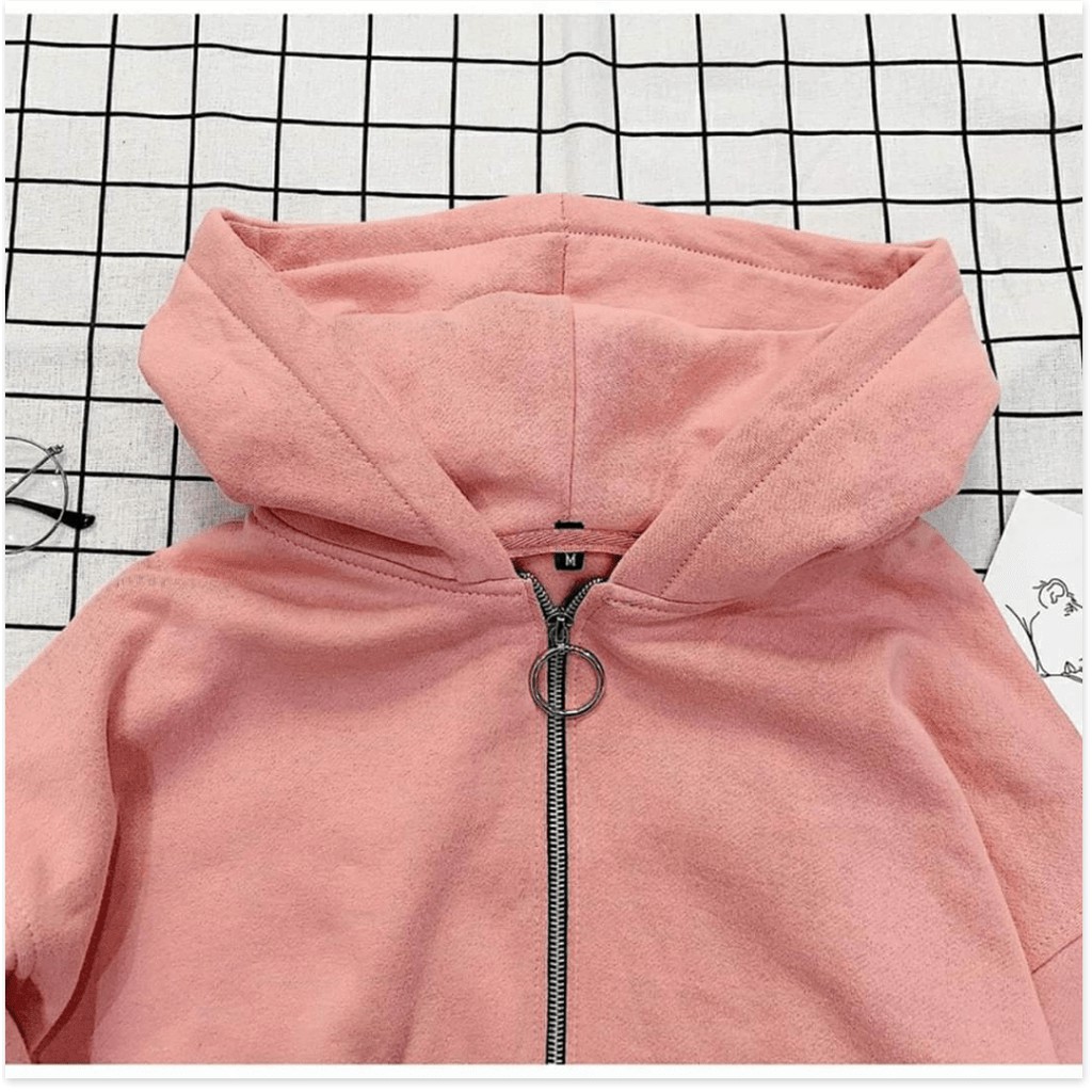 [FREESHIP] Áo hoodie nam nữ - Áo Khoác Nỉ Thu Đông Unisex kiểu dáng from rộng Lửng cánh dơi trơn cực đẹp (Tay Bó Dây Rút