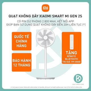 Quạt Không Dây Smartmi Xiaomi Gen 2s + tặng Remote trị giá 199k-Quạt tích điện xiaomi - Bảo hành 12 tháng