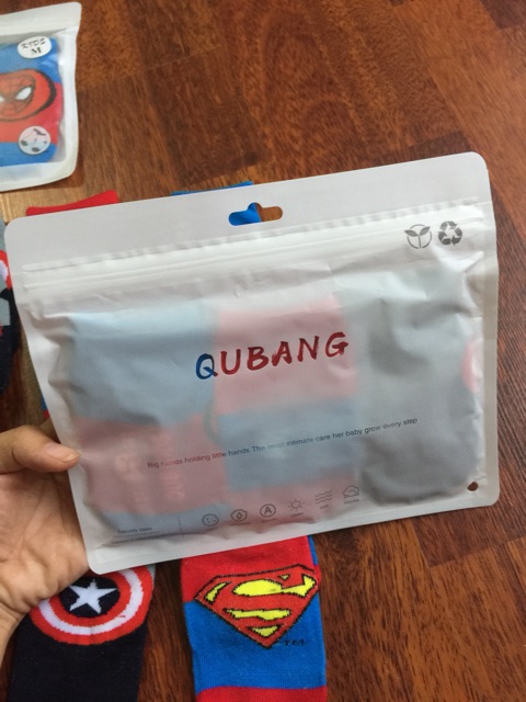 Lố 12 Đôi Tất Siêu Nhân, Người Nhện Cho Bé 6th-3 Tuổi - có Chống Trơn Trượt, túi ZIP xịn _