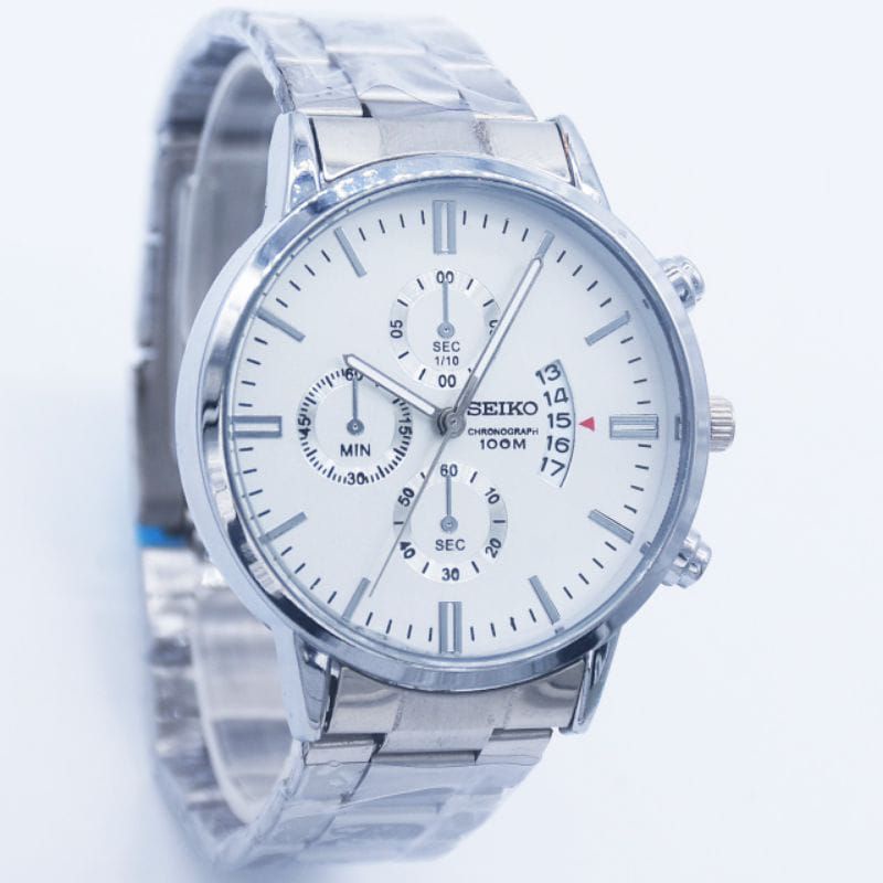 Đồng Hồ Đeo Tay Seiko Bằng Thép Không Gỉ Dây Xích Sang Trọng Thanh Lịch Cho Nam