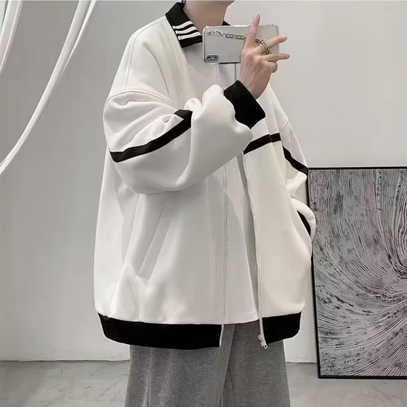 Áo Khoác Thể Thao Phối Khóa Kéo Thời Trang Xuân Thu Cho Nam Size M-3XL