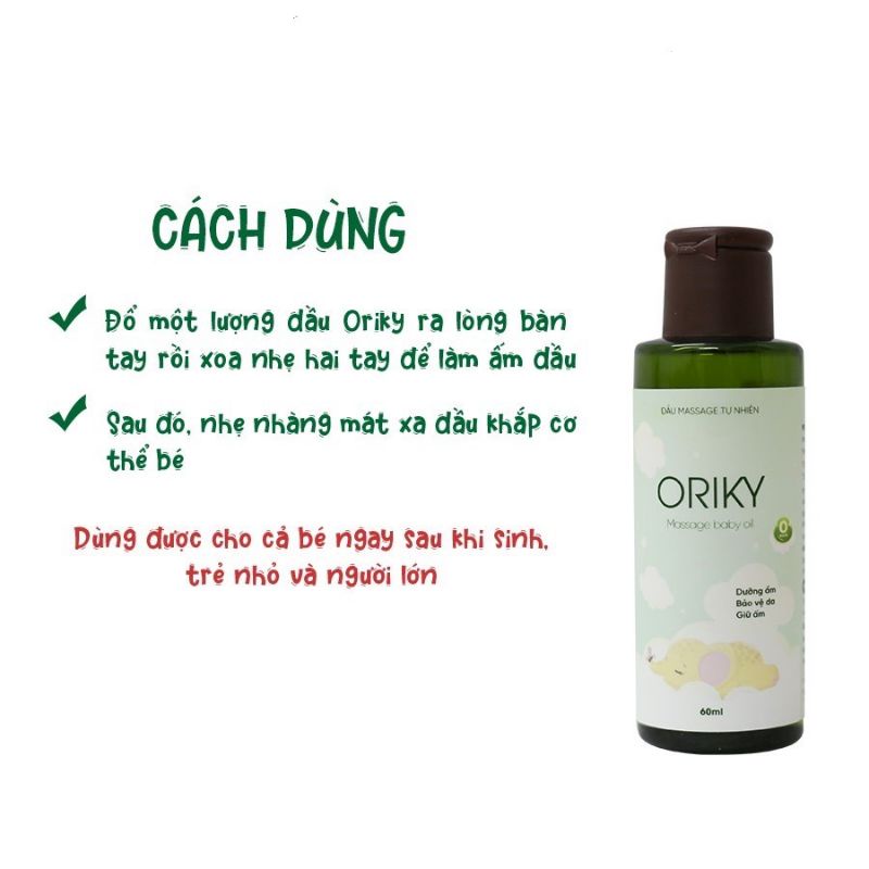 Dầu massage dưỡng ẩm cho bé ORIKY