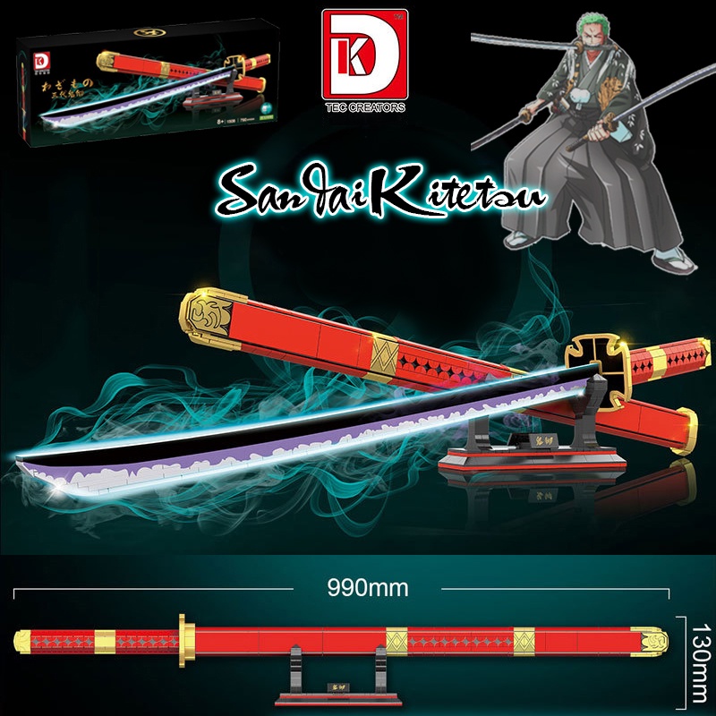 Đồ Chơi Lắp Ráp Mô Hình Bộ 3 Thanh Kiếm KATANA Hủy Diệt Của Roronoa Zoro Trong Đảo Hải Tặc Với 1000+ Mảnh Ghép