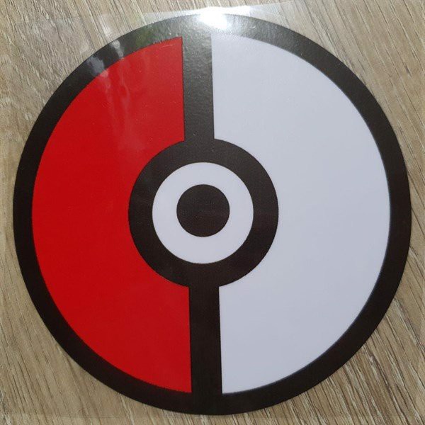 Sticker transfer hình dán trang trí Xe hơi Ô tô STICKER FACTORY - Trái banh Pokemon 11x11cm