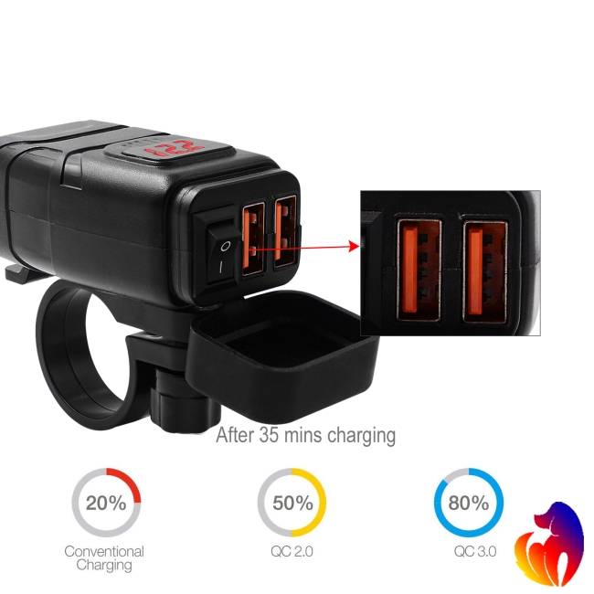 Blackhole Củ Sạc Nhanh Qc 3.0 12v Cho Xe Máy