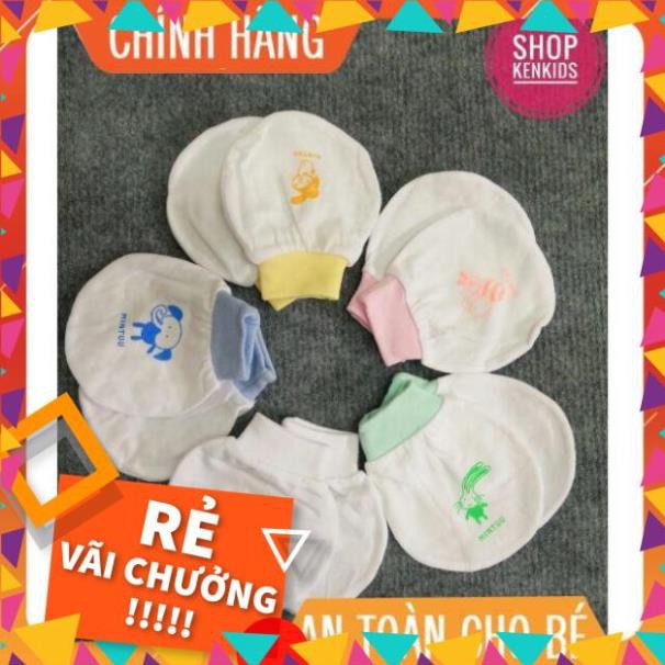 Combo 3 set bao tay bao chân bo trắng Mintuu