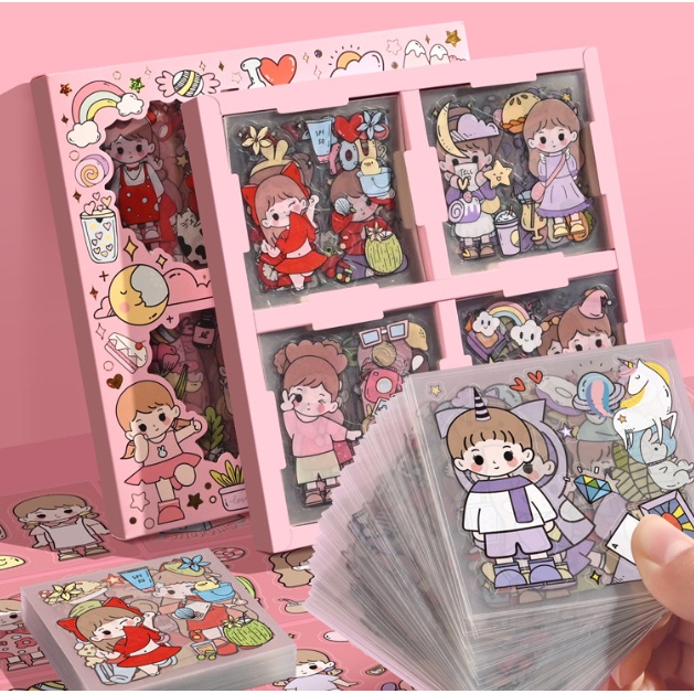 Set 20 Tấm Sticker Hoạt Hình Dán Trang Trí Sổ Tay DIY