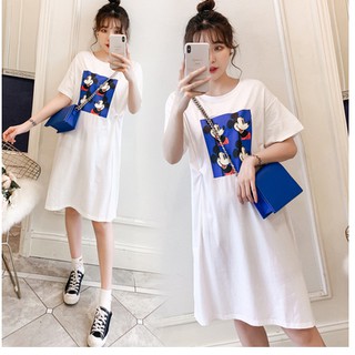 Đ 84    Đầm BẦU thun cotton  dáng suông co dãn chất đẹp