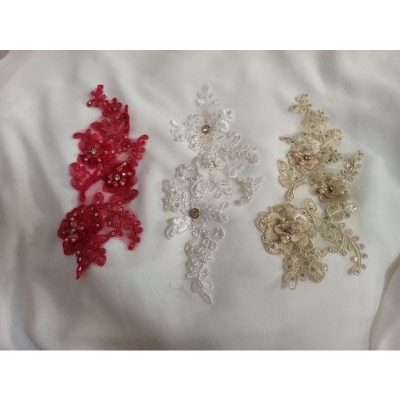 Hoa 3D trang trí áo dài - Hoa ren phụ kiện trang trí