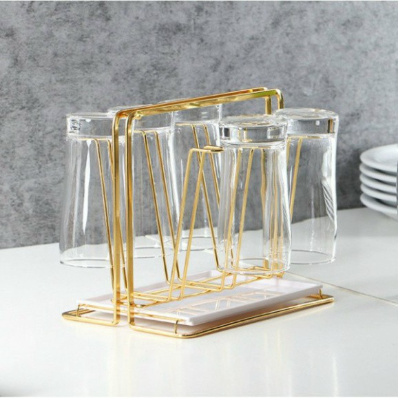 Giá úp ly , kệ úp cốc , Khay Úp Cốc Inox Cao Cấp - Có Khay Hứng Nước