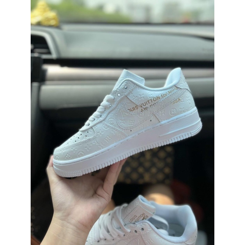 Giày Thể thao Louis_Vuitton x AirForce1 Low By Triple White/Af1 LV Full Trắng