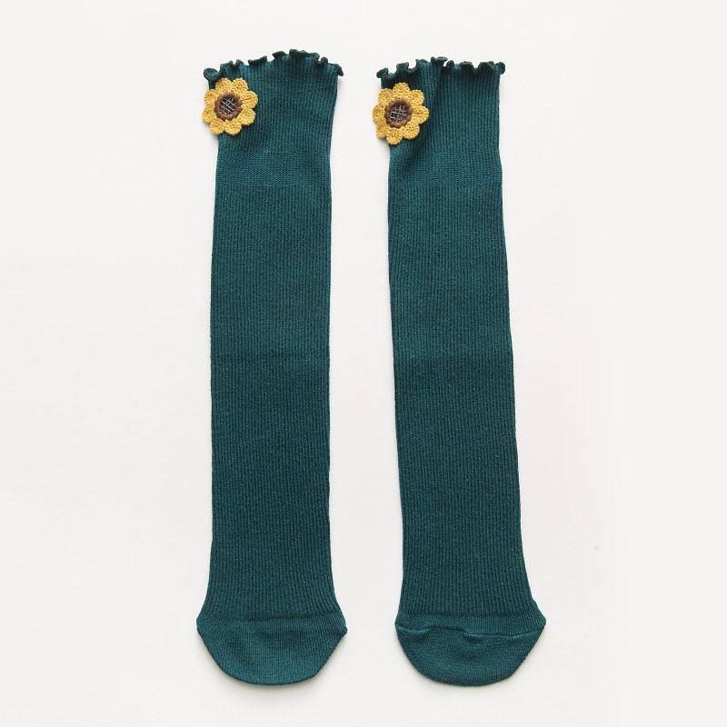 Vớ Cotton Dài Cắt Họa Tiết Hoa Dễ Thương Dành Cho Bé Gái 0-12 Tháng Tuổi